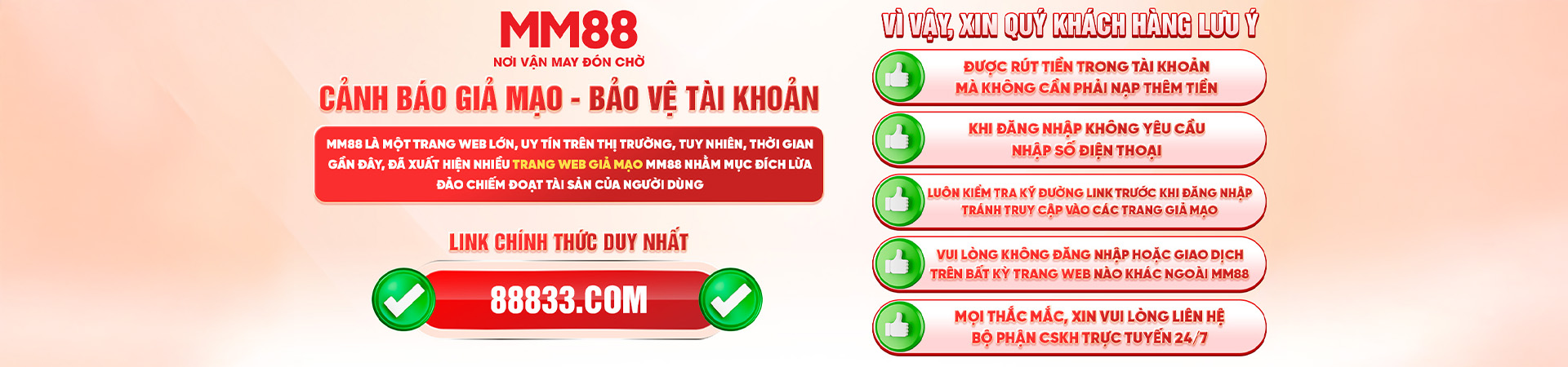 MM88 bannet cảnh báo link chính thức